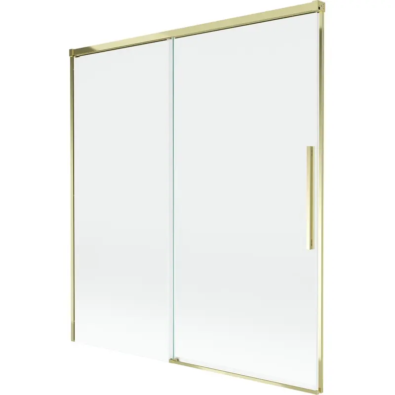 MEXEN/S Rox vanová zástěna 2-křídlová posuvná 150 x 150, transparent, zlatá 8C9-150-001-50-00