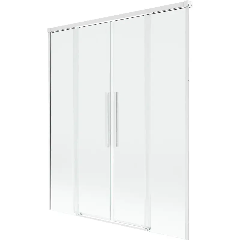 MEXEN/S Rox vanová zástěna 2-křídlová posuvná 150 x 150, transparent, bílá 8C9-150-002-20-00