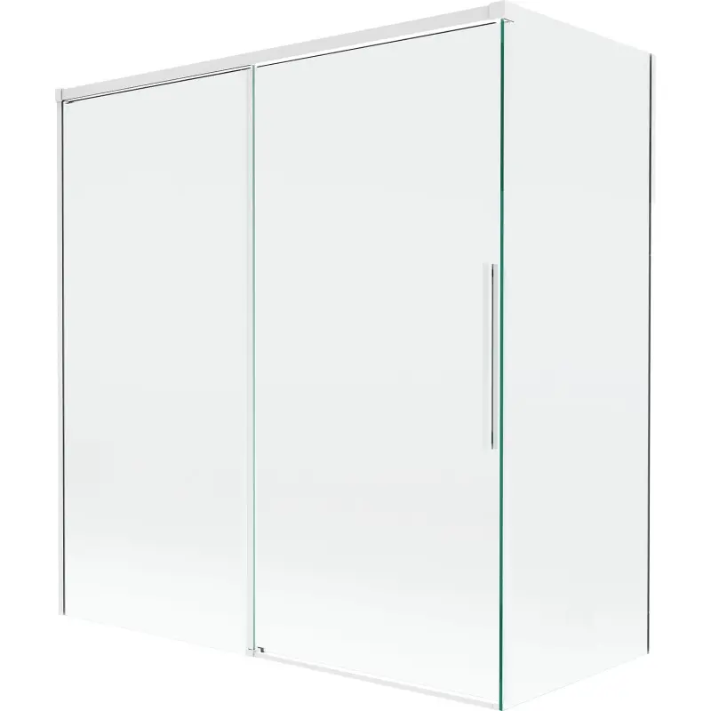 MEXEN/S Rox vanová zástěna 2-křídlová posuvná 150 + 70 x 150, transparent, bílá 8C9-150-070-20-00