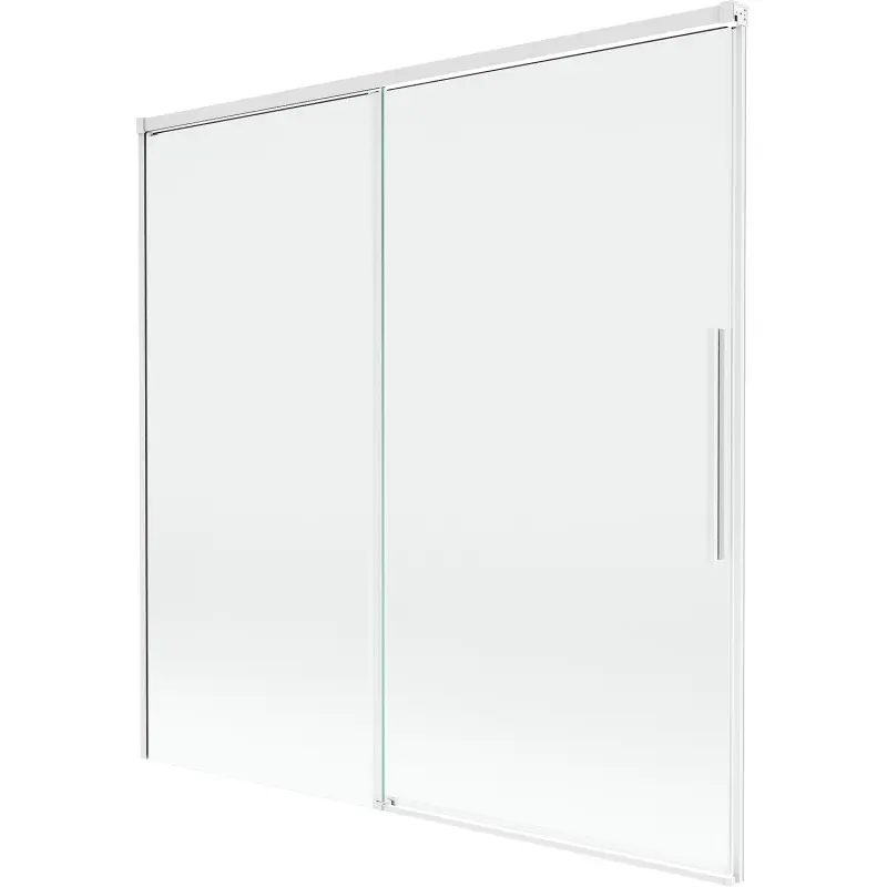 MEXEN/S Rox vanová zástěna 2-křídlová posuvná 160 x 150, transparent, bílá 8C9-160-001-20-00
