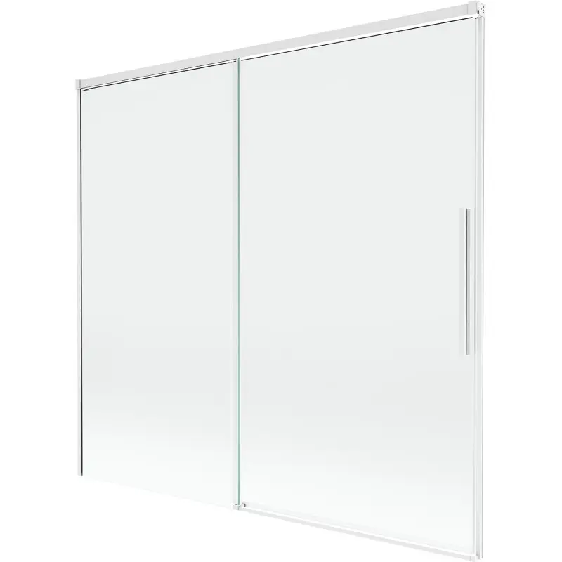 MEXEN/S Rox vanová zástěna 2-křídlová posuvná 170 x 150, transparent, bílá 8C9-170-001-20-00