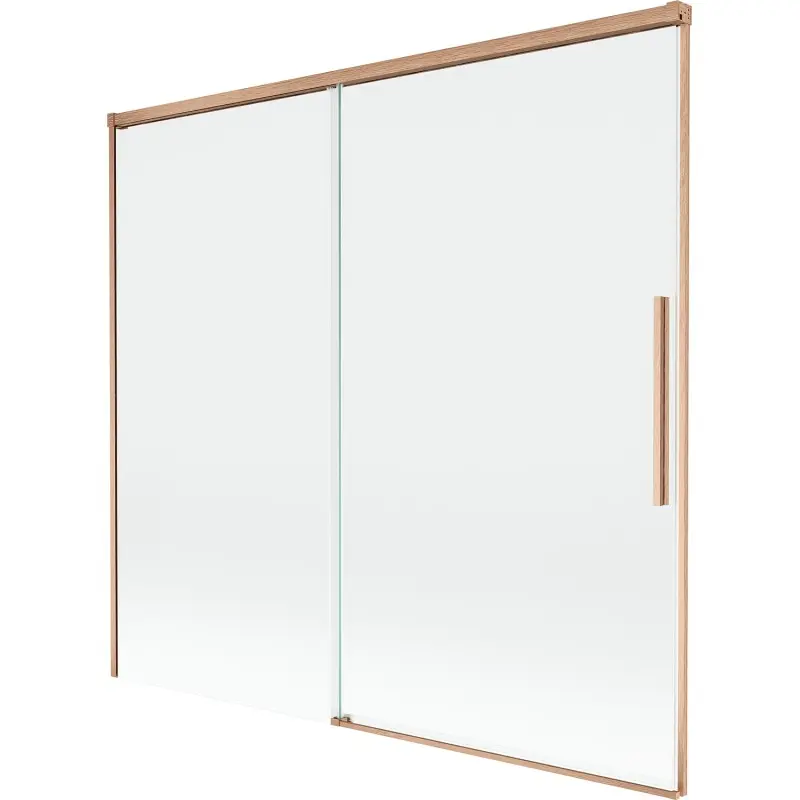 MEXEN/S Rox vanová zástěna 2-křídlová posuvná 170 x 150, transparent, měď kartáčovaná 8C9-170-001-65-00