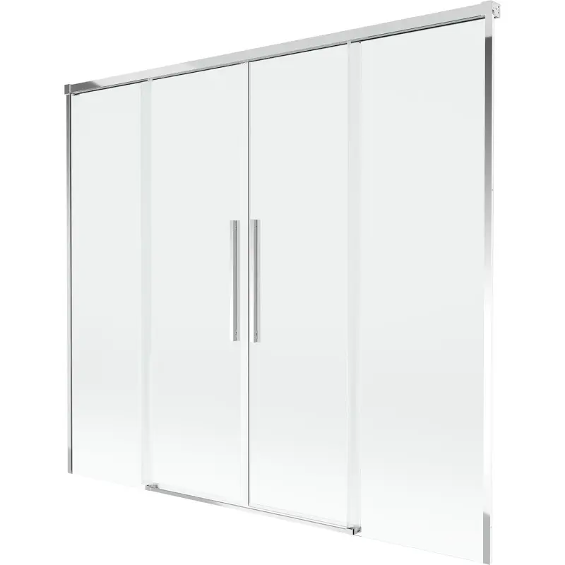 MEXEN/S Rox vanová zástěna 2-křídlová posuvná 170 x 150, transparent, chrom 8C9-170-002-01-00