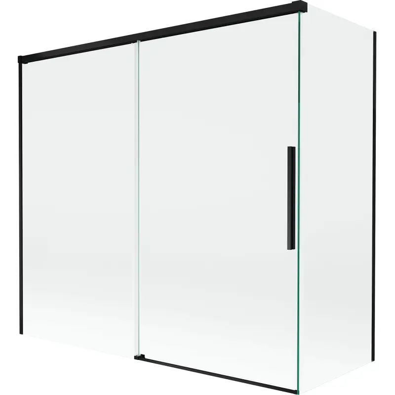 MEXEN/S Rox vanová zástěna 2-křídlová posuvná 170 + 75 x 150, transparent, černá 8C9-170-075-70-00