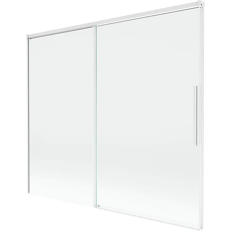 MEXEN/S Rox vanová zástěna 2-křídlová posuvná 180 x 150, transparent, bílá 8C9-180-001-20-00