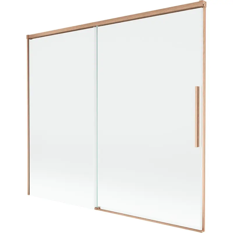 MEXEN/S Rox vanová zástěna 2-křídlová posuvná 180 x 150, transparent, měď kartáčovaná 8C9-180-001-65-00
