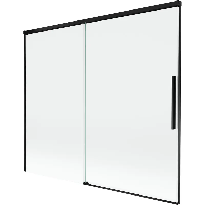 MEXEN/S Rox vanová zástěna 2-křídlová posuvná 180 x 150, transparent, černá 8C9-180-001-70-00