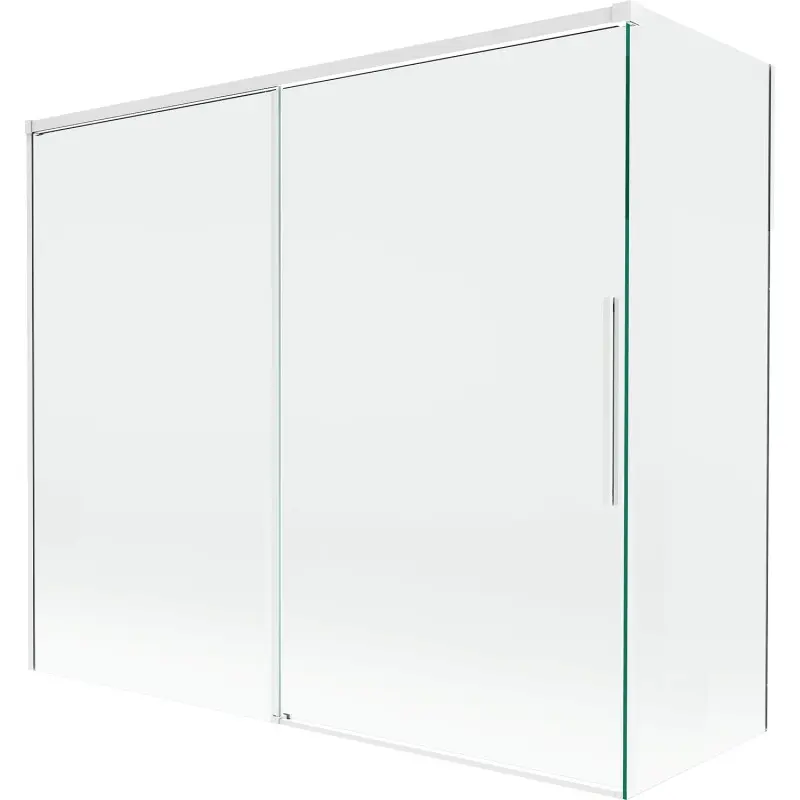 MEXEN/S Rox vanová zástěna 2-křídlová posuvná 180 + 80 x 150, transparent, bílá 8C9-180-080-20-00
