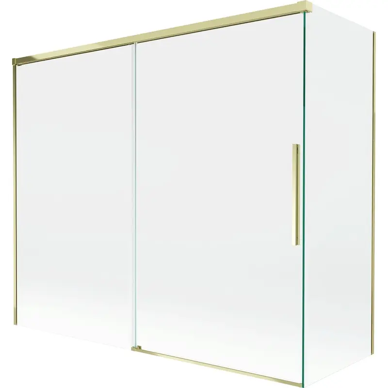 MEXEN/S Rox vanová zástěna 2-křídlová posuvná 180 + 80 x 150, transparent, zlatá 8C9-180-080-50-00