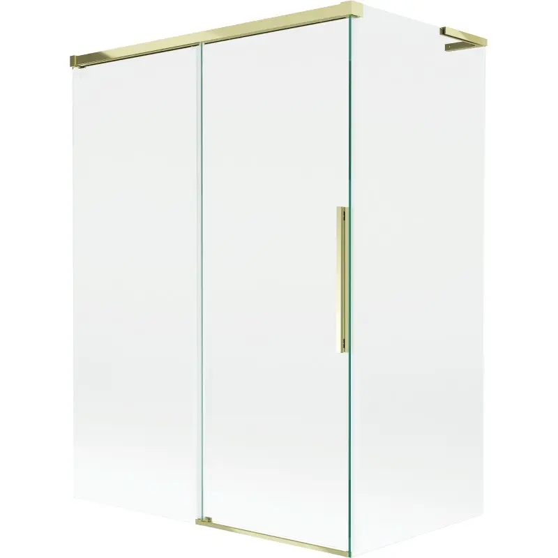 MEXEN/S Rox L vanová zástěna 2-křídlová posuvná 120 + 70 x 150, transparent, zlatá 8C9L-120-070-50-00
