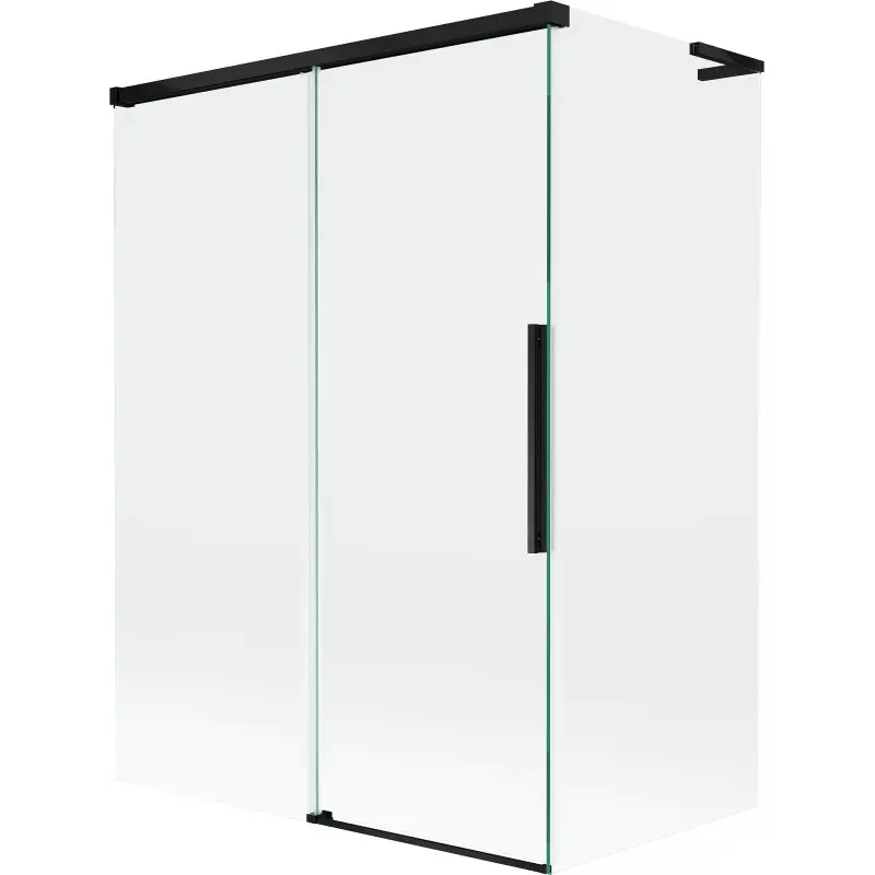 MEXEN/S Rox L vanová zástěna 2-křídlová posuvná 120 + 70 x 150, transparent, černá 8C9L-120-070-70-00