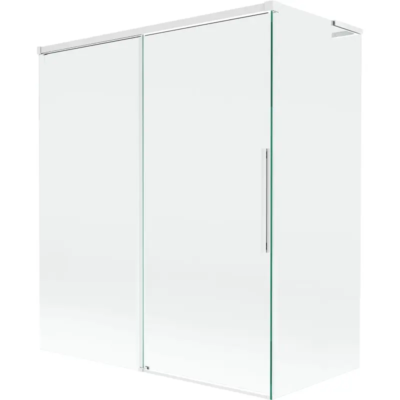 MEXEN/S Rox L vanová zástěna 2-křídlová posuvná 140 + 70 x 150, transparent, bílá 8C9L-140-070-20-00