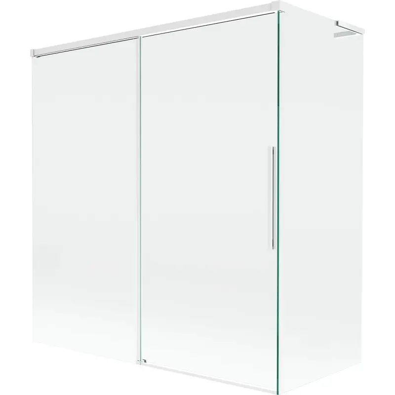 MEXEN/S Rox L vanová zástěna 2-křídlová posuvná 150 + 70 x 150, transparent, bílá 8C9L-150-070-20-00