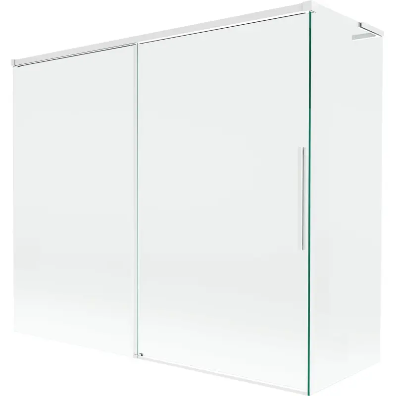 MEXEN/S Rox L vanová zástěna 2-křídlová posuvná 180 + 80 x 150, transparent, bílá 8C9L-180-080-20-00