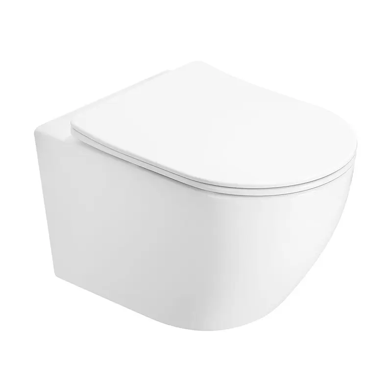 MEXEN Lena Závěsná WC mísa Rimless Tornado včetně sedátka s slow slim, duroplast, bílá lesk 3022L4000T