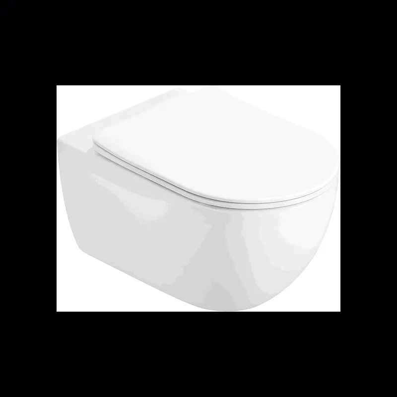 MEXEN Carmen Závěsná WC mísa Rimless Tornado včetně sedátka s slow slim, duroplast, bílá lesk 3088L4000T