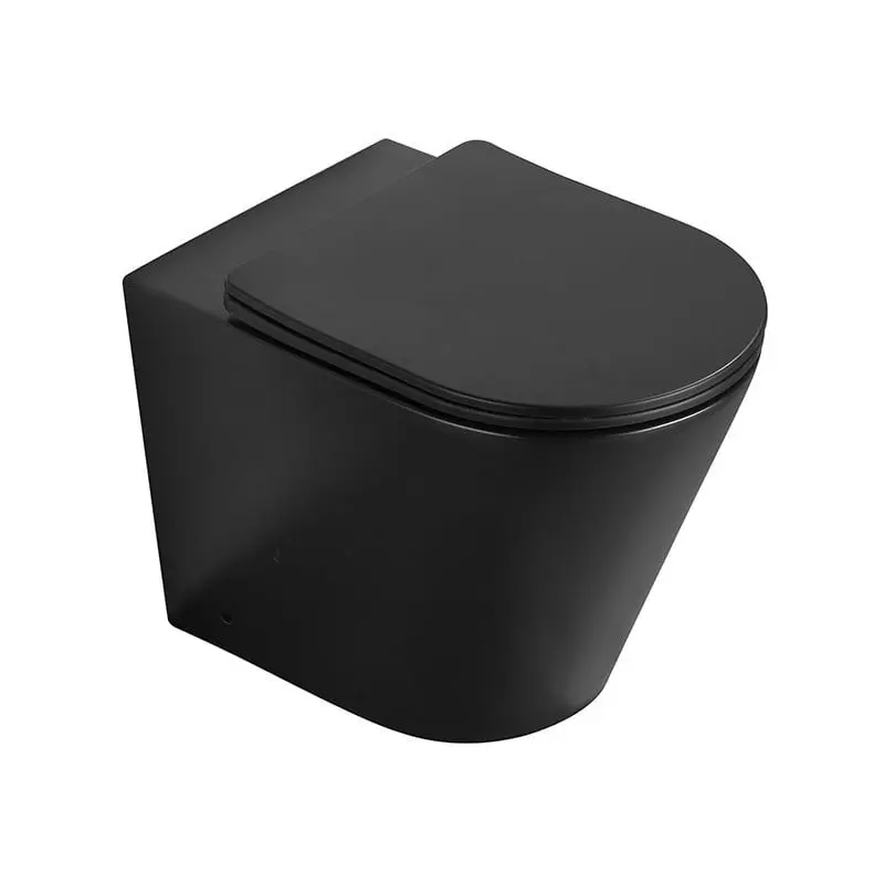MEXEN Rico mísa wc stojící Rimless včetně sedátka s slow slim, duroplast, černá mat 32724085