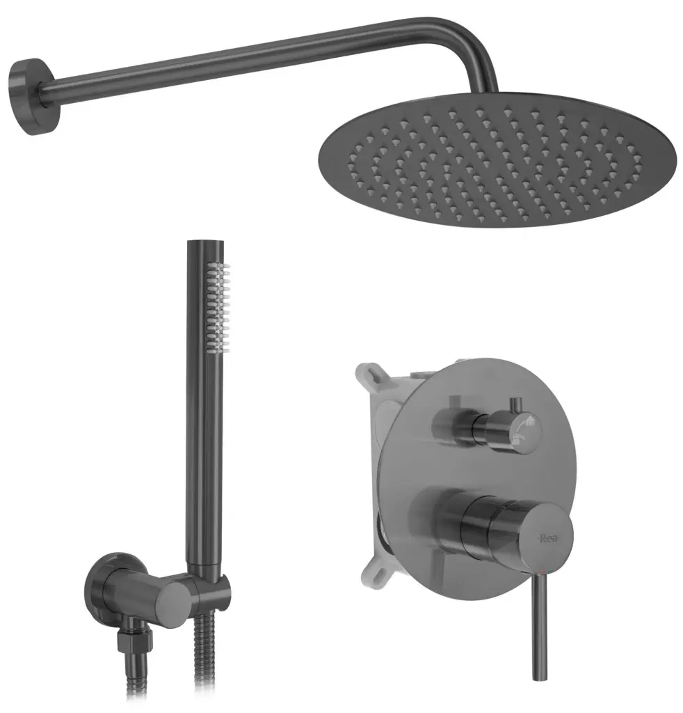 Podomítkový sprchový set Rea Lungo + box titan