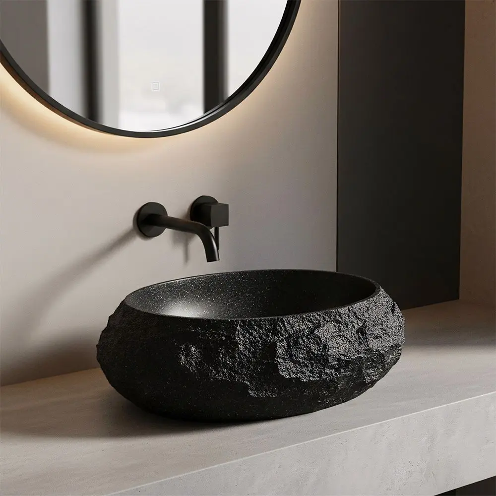 REA Umyvadlo na desku Mika Black 50x38 REA-U4333