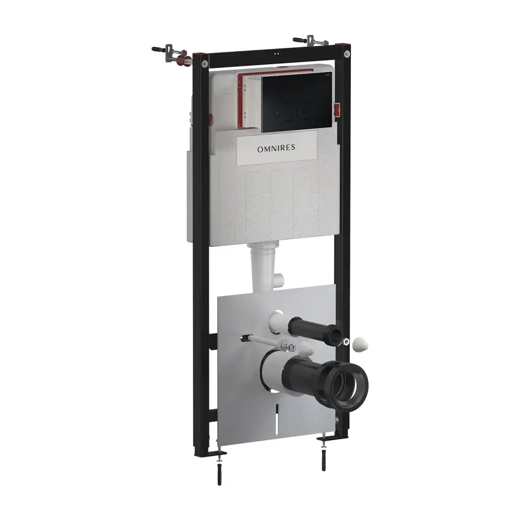 OMNIRES SET: STRONGFRAME Rám do podomítkové instalace s ECO splachováním + MINIMAL splachovací tlačítko, matná černá STFWCECO1M-RBLM