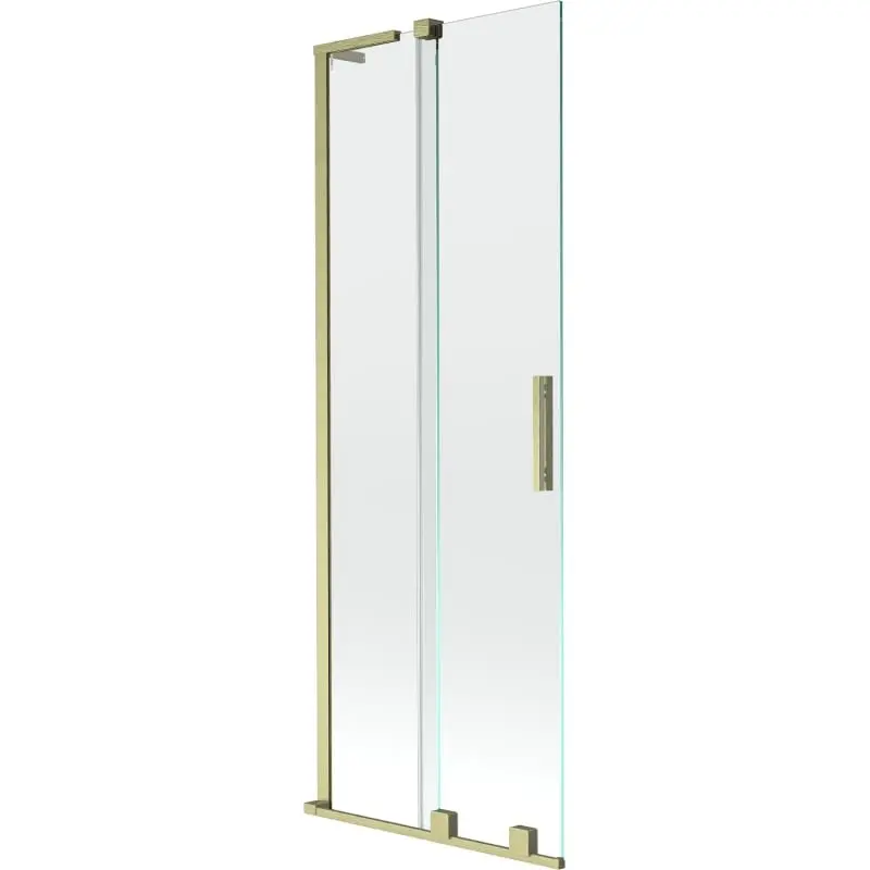 MEXEN/S Velar L dvoukřídlá posuvná vanová zástěna 70 x 150, transparent, zlatá kartáčovaná 896-070-003-01-55