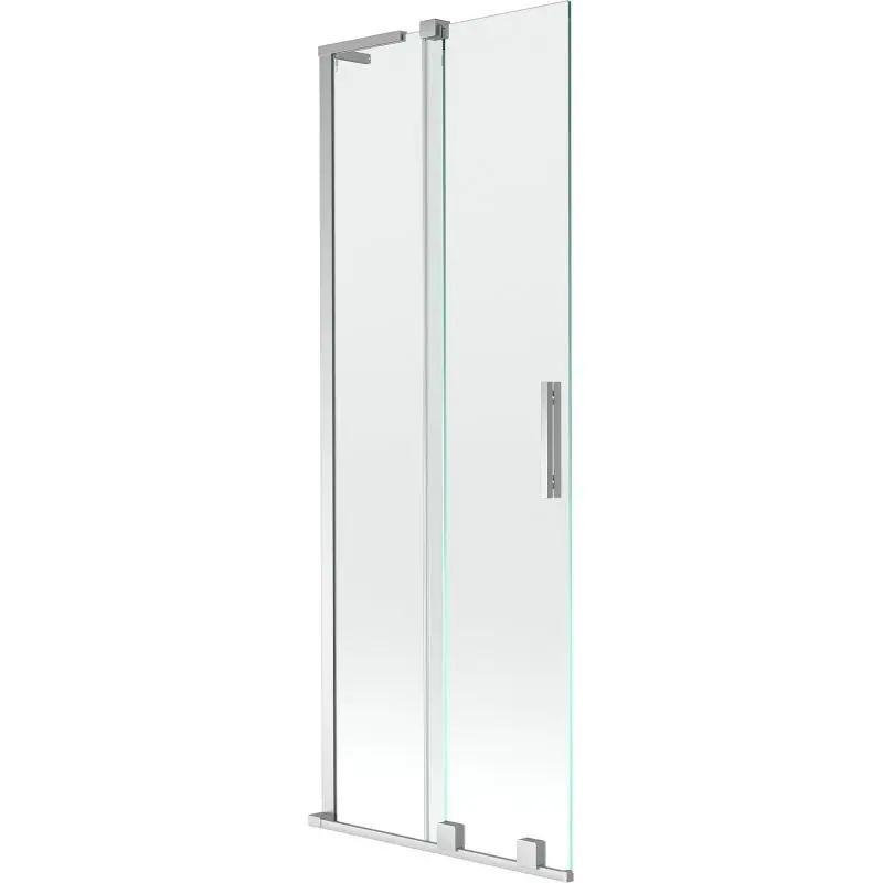 MEXEN/S Velar L dvoukřídlá posuvná vanová zástěna 75 x 150, transparent, chrom 896-075-003-01-01