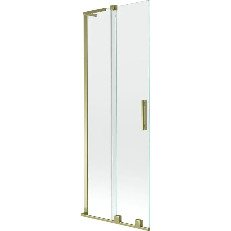 MEXEN/S Velar L dvoukřídlá posuvná vanová zástěna 75 x 150, transparent, zlatá 896-075-003-01-50