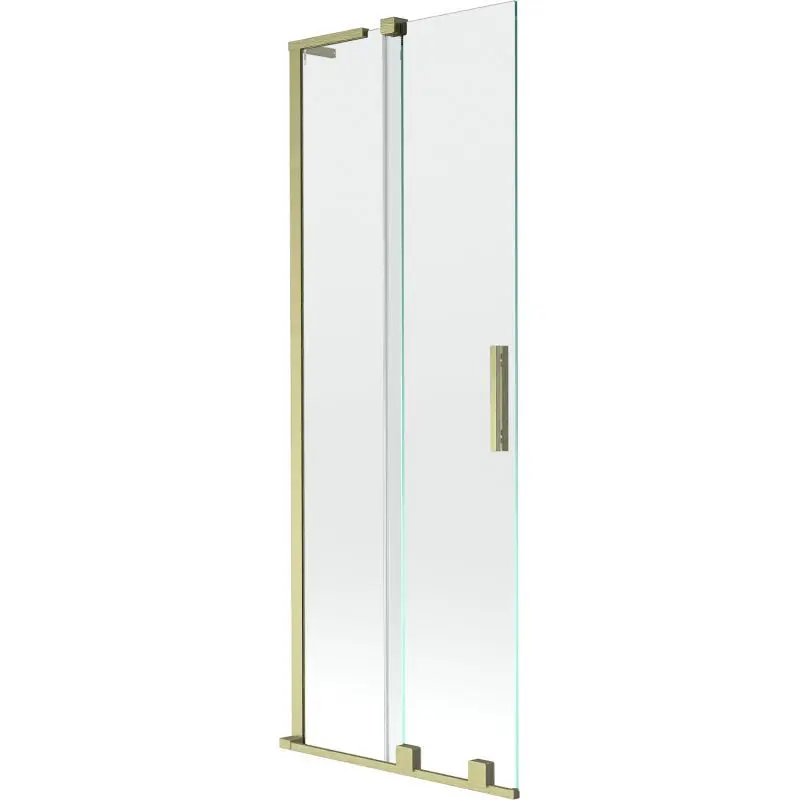 MEXEN/S Velar L dvoukřídlá posuvná vanová zástěna 75 x 150, transparent, zlatá kartáčovaná 896-075-003-01-55