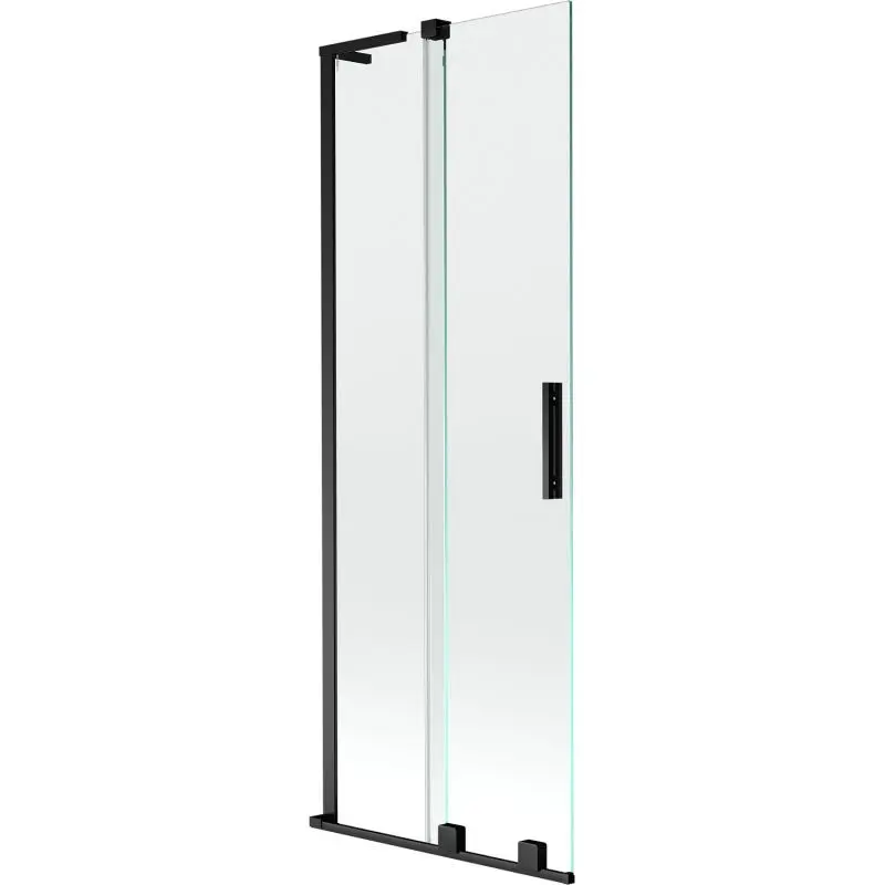 MEXEN/S Velar L dvoukřídlá posuvná vanová zástěna 75 x 150, transparent, černá 896-075-003-01-70