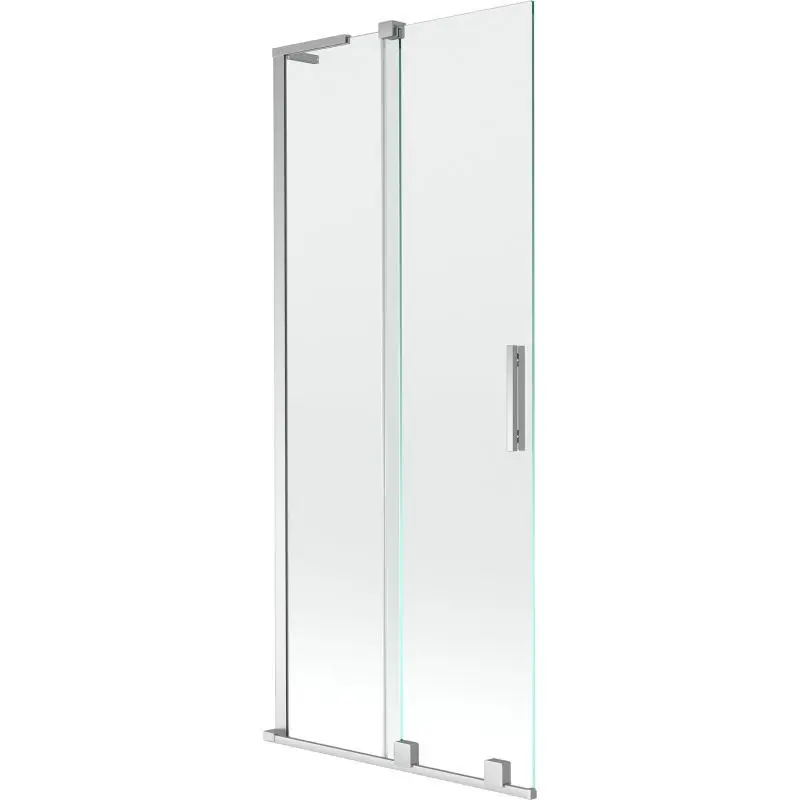 MEXEN/S Velar L dvoukřídlá posuvná vanová zástěna 80 x 150, transparent, chrom 896-080-003-01-01