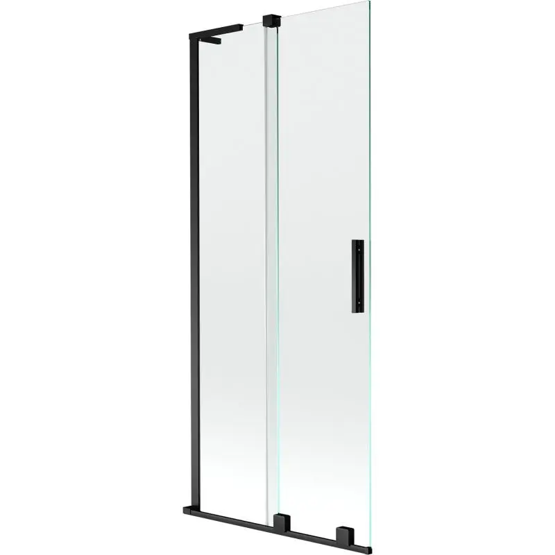 MEXEN/S Velar L dvoukřídlá posuvná vanová zástěna 80 x 150, transparent, černá 896-080-003-01-70