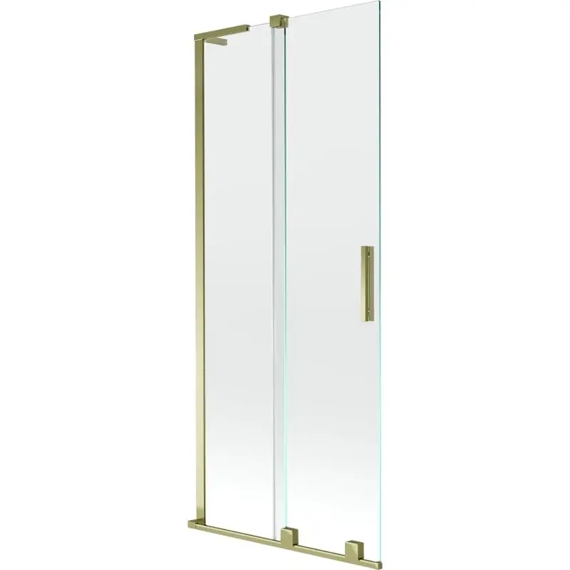 MEXEN/S Velar L dvoukřídlá posuvná vanová zástěna 85 x 150, transparent, zlatá 896-085-003-01-50