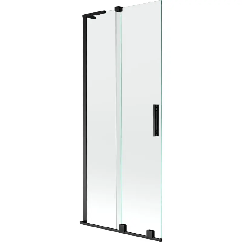 MEXEN/S Velar L dvoukřídlá posuvná vanová zástěna 85 x 150, transparent, černá 896-085-003-01-70