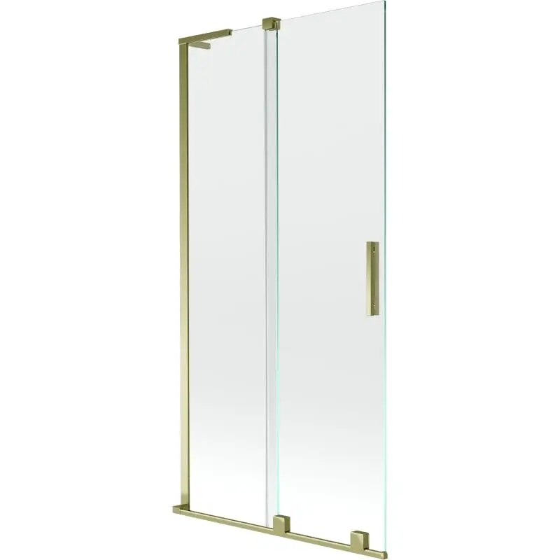 MEXEN/S Velar L dvoukřídlá posuvná vanová zástěna 90 x 150, transparent, zlatá 896-090-003-01-50