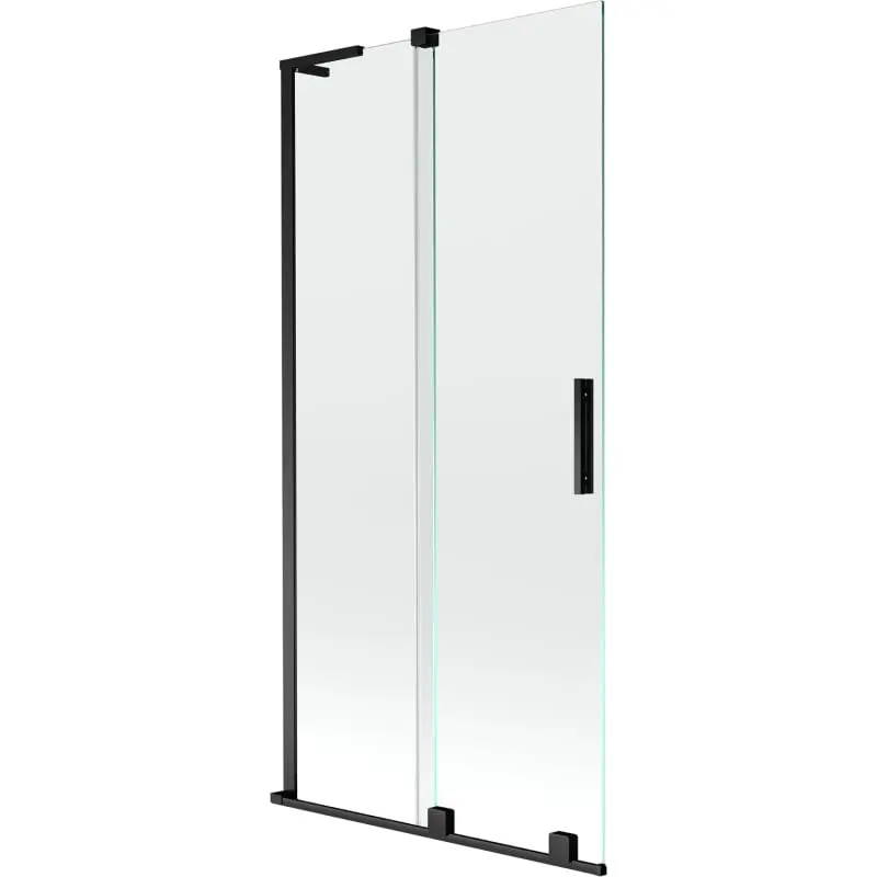 MEXEN/S Velar L dvoukřídlá posuvná vanová zástěna 90 x 150, transparent, černá 896-090-003-01-70