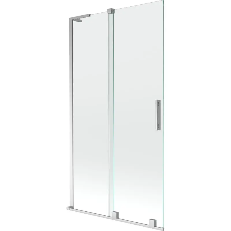 MEXEN/S Velar L dvoukřídlá posuvná vanová zástěna 100 x 150, transparent, chrom 896-100-003-01-01
