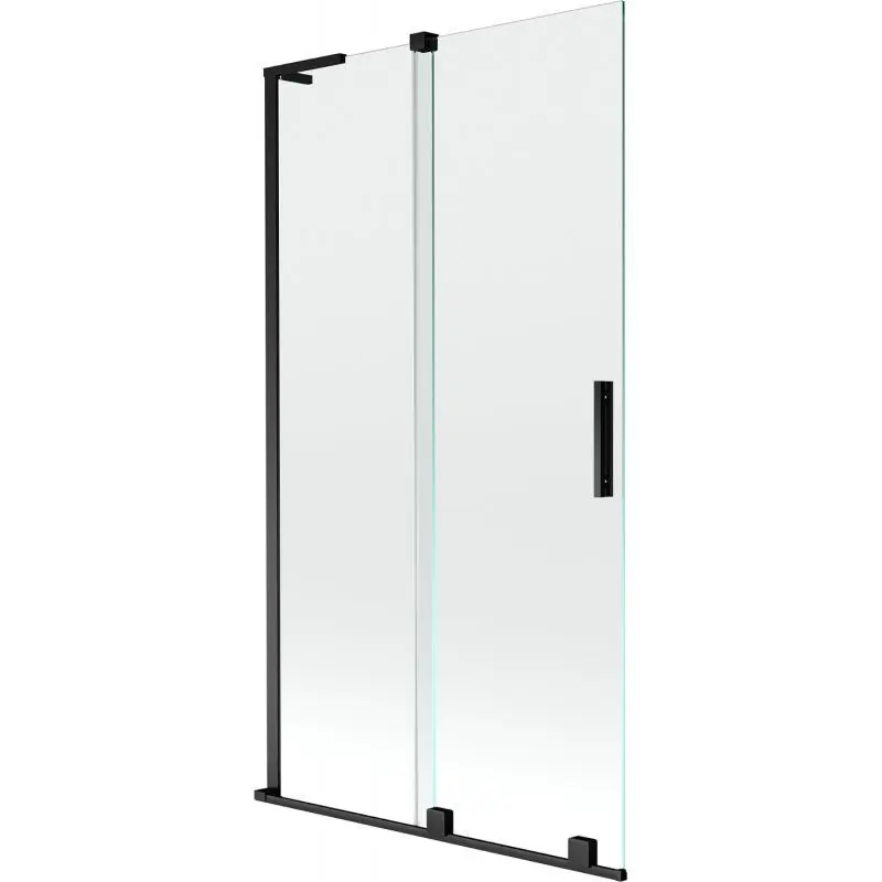 MEXEN/S Velar L dvoukřídlá posuvná vanová zástěna 100 x 150, transparent, černá 896-100-003-01-70