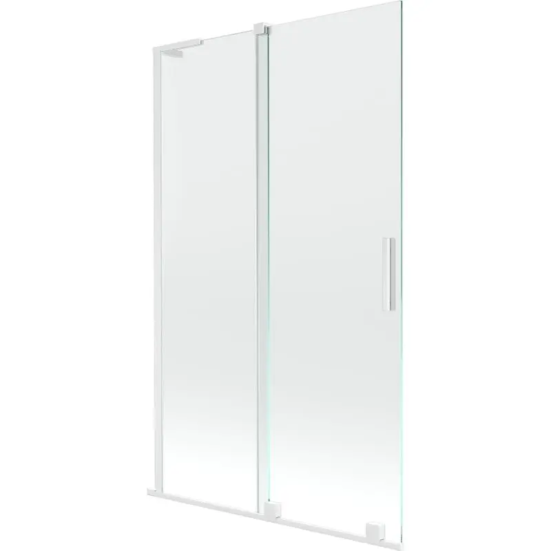 MEXEN/S Velar L dvoukřídlá posuvná vanová zástěna 110 x 150, transparent, bílá 896-110-003-01-20