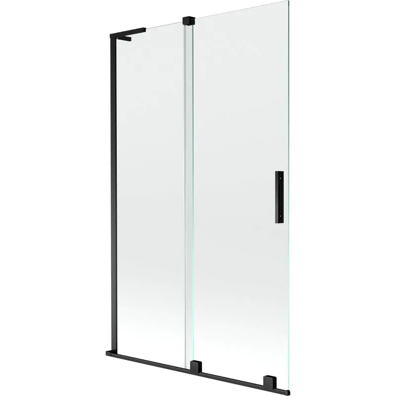 MEXEN/S Velar L dvoukřídlá posuvná vanová zástěna 110 x 150, transparent, černá 896-110-003-01-70