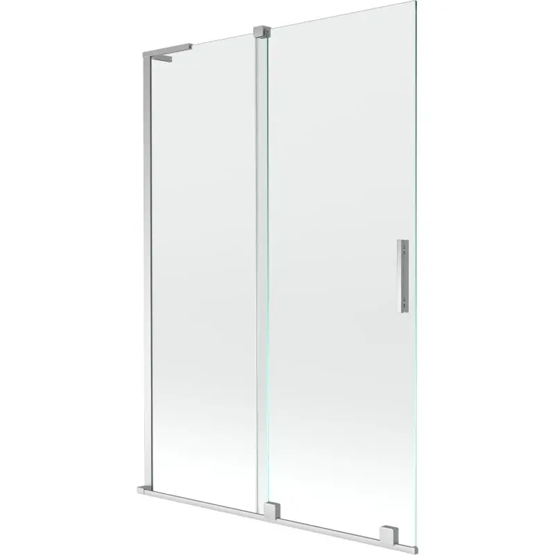 MEXEN/S Velar L dvoukřídlá posuvná vanová zástěna 120 x 150, transparent, chrom 896-120-003-01-01