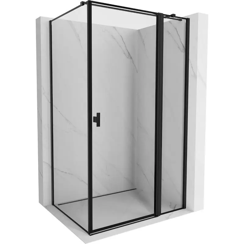 MEXEN/S Mist T sprchový kout dveře křídlové pravá 85 x 120, černý okraj, černá 8A4T-085-120-70-70-P