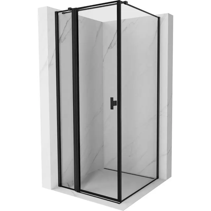 MEXEN/S Mist T sprchový kout dveře křídlové levá 120 x 120, černý okraj, černá 8A4T-120-120-70-70-L