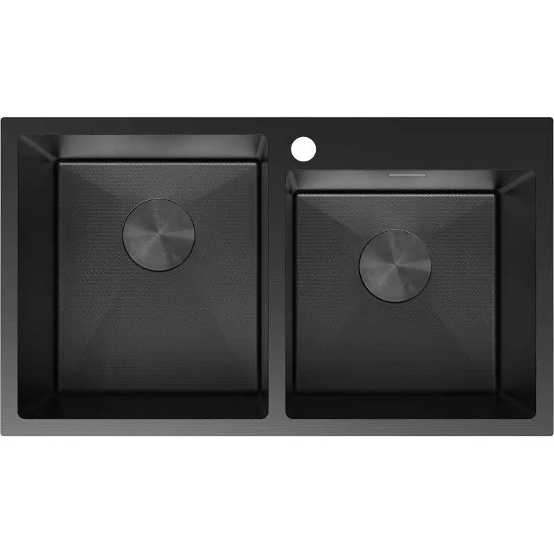 MEXEN Xorin ocelový dřez 2-bowl 780 x 450 mm, černá HC 6441782000-70HC
