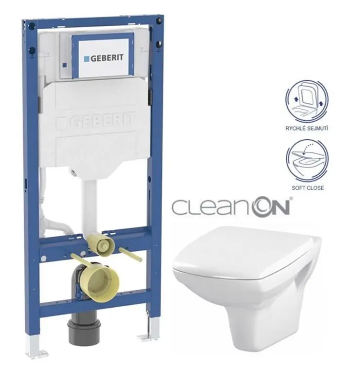 GEBERIT Duofix bez tlačítka + WC CERSANIT CLEANON CARINA + SEDÁTKO 111.300.00.6 CA2