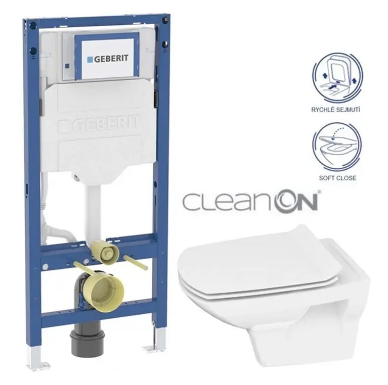 GEBERIT Duofix bez tlačítka + WC CERSANIT CLEANON CARINA + SEDÁTKO 111.300.00.6 CA3