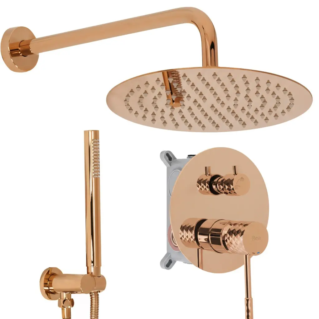 REA Podomítková sprchová sada Lungo Diamond Copper + BOX REA-P5657