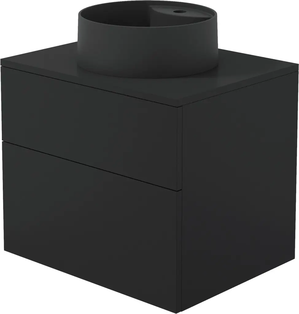 DEANTE Prizma černá koupelnová skříňka, s granitovým umyvadlem 360 mm; SDNB6SNU4B