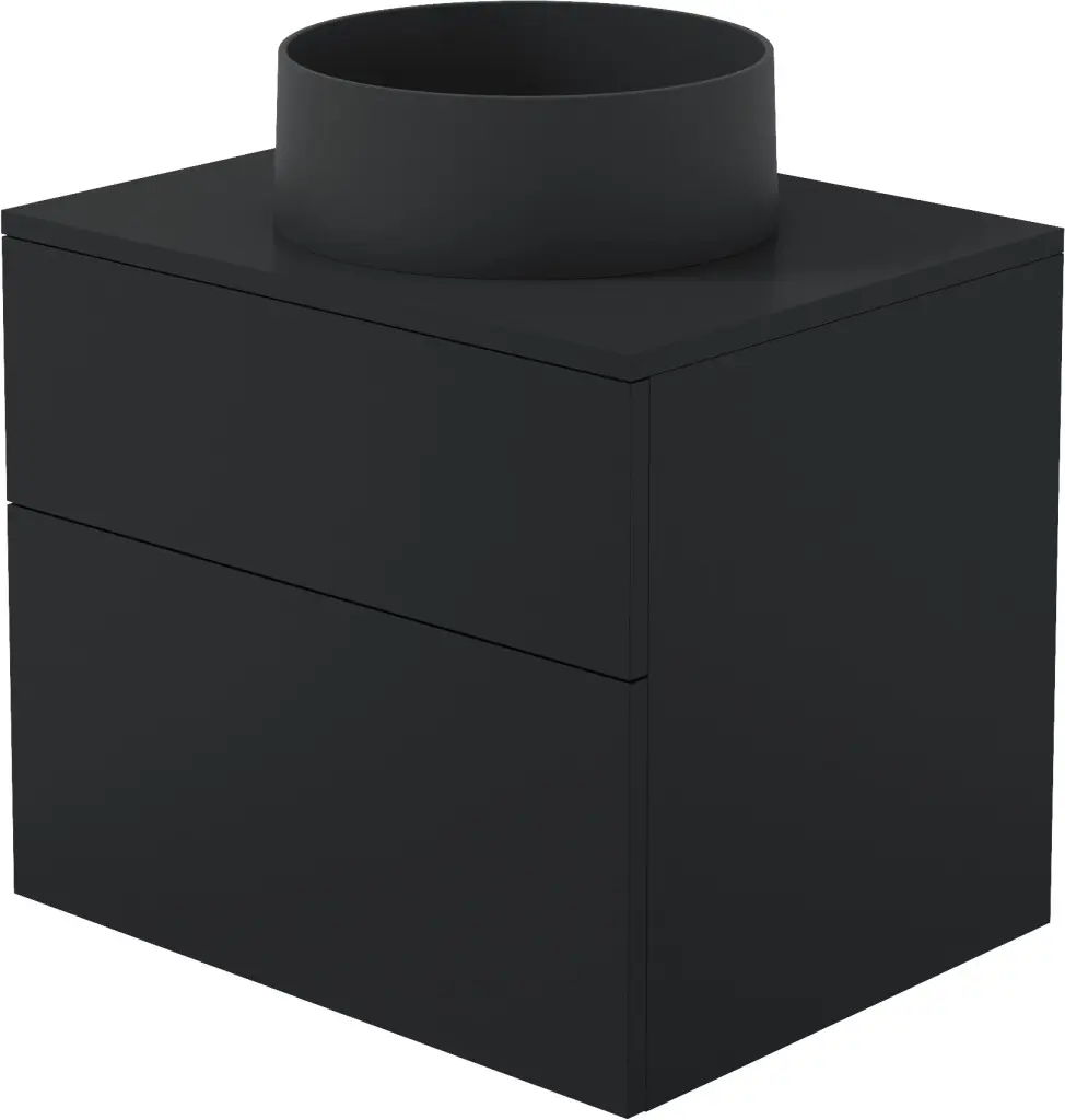 DEANTE Prizma černá koupelnová skříňka, s granitovým umyvadlem 360 mm; SDNB6SNU4S