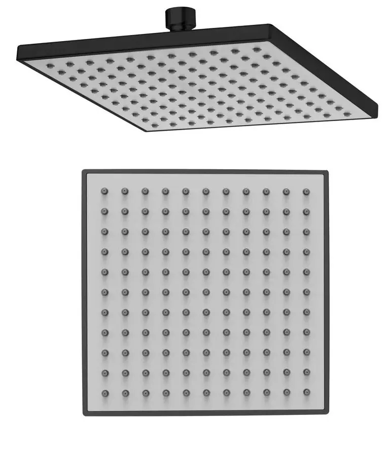 Aqualine Hlavová sprcha, 200x200mm, ABS/černá mat