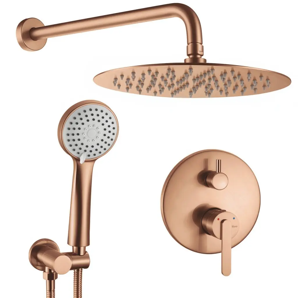 REA Podomítková sprchová sada Ontario Brush Copper + BOX REA-P5650